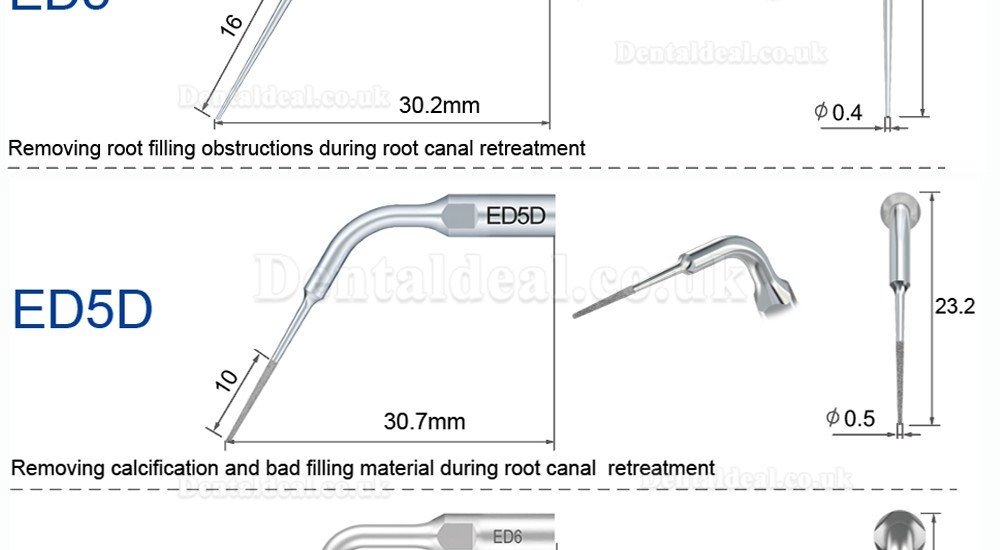 Refine Ultrasonic Scaler Tips ED1 ED2 ED3 ED4 ED5 ED6 ED7 ED8 ED9 ED10 ED11 ED14 ED15 Fit SATELEC NSK DTE